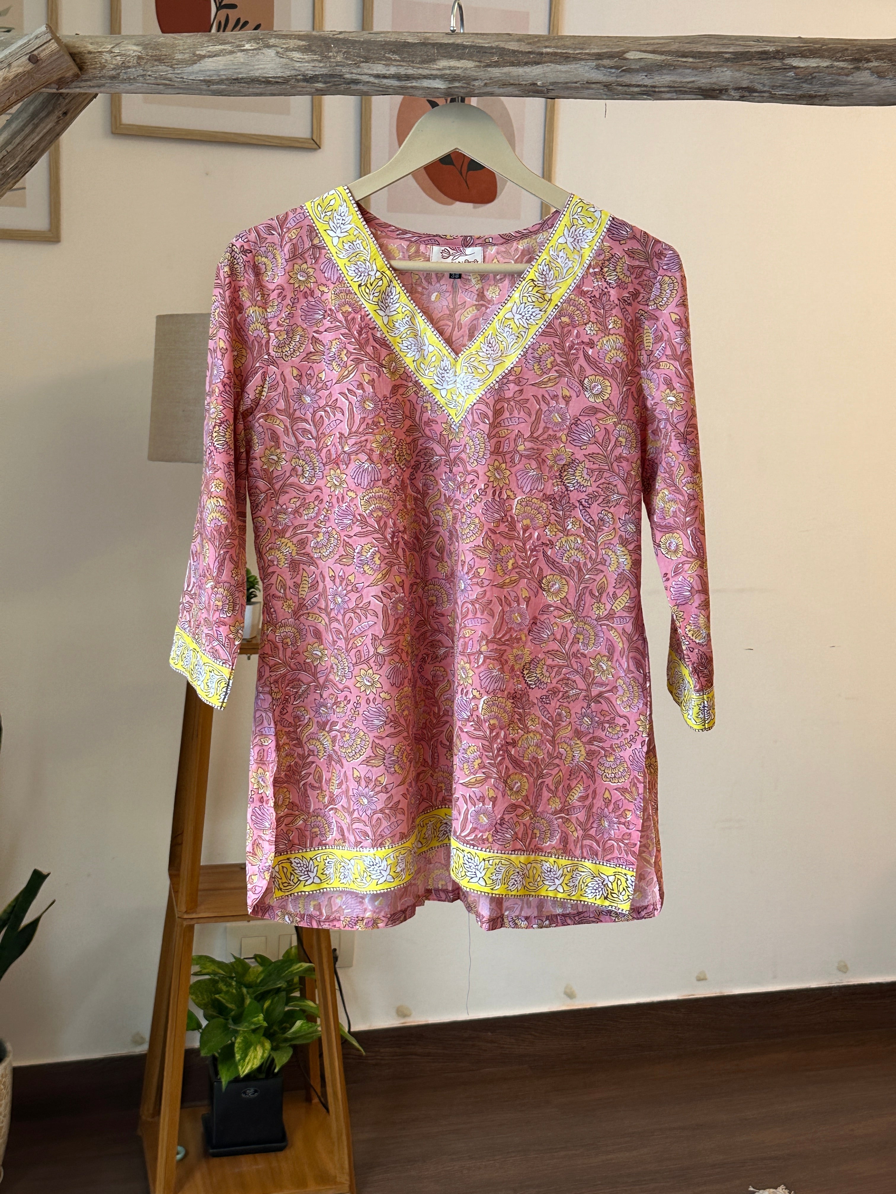 Buy NAARI Women Yellow Solid Cotton Blend High Low Kurta (M) Online at Best  Prices in India - JioMart.
